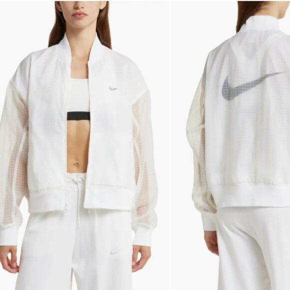 Nike Essentials Bomber Jacket - Small Women's - White - Picture 4 of 16